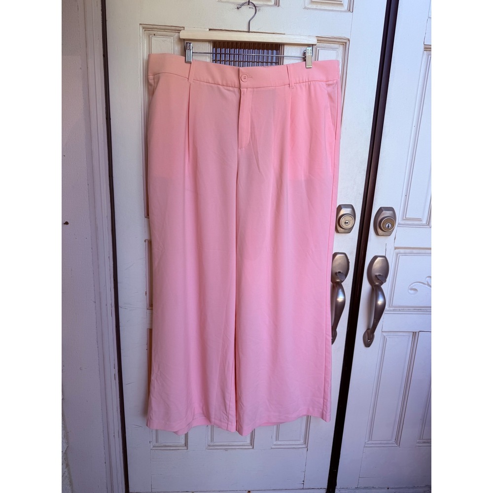 Studio by Torrid Pink Wide Leg Pleated Trousers Dress Pants Size 20
